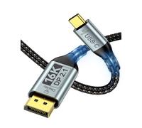 Zelcaum Cable USB C a DisplayPort 2.1 [16K @30Hz, 8K @120Hz, 2K/4K @240Hz], 40Gbps Thunderbolt 5/4/3 a Display Port 2.1, USBC a DP para MacBook, Odyssey G8/G9, XPS, iPhone 16/15 Pro Max, etc., 6 pies