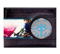 Zelda Breath of The Wild Emblema Ojo de Sheikah Azul Billetera/Cartera Bi-Fold Porta-ID & Tarjetero, Negro
