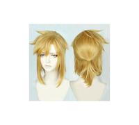 Zelda: Breath Of The Wild Link Cosplay Wig Short Golden Pony Tail Heat Resistant Hair Wigs + Wig Cap