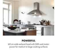 Zelda Eco 60 Campana extractora 240 W 3 niveles 410 m³/h LED EEK: A+ Klarstein