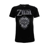 Zelda-Legend of Camiseta Negra Original Nintendo 100% Producto Oficial Proteger Shiled T-Shirt Hombre (XL)