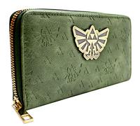 Zelda Legend of Embossed Metal Tri-Force Emblem Cartera Clutch Bolsillo para Monedas & Tarjetero, Verde