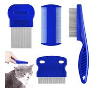 ZELHYEUU 4 Piezas Peine Anti Pulga Perros y Gatos, Peine Antipulgas para Gato, Diente Fino y Doble Cara