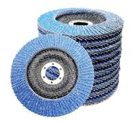Zelihrdu 10pcs Discos de Láminas Lijadoras 125 Metal Abrasivos T29 para Amoladora Angular, Corindón De Circonio Azul para Quitar Desbarbos Óxido Pulido Acabado Acero INOX Hierro Madera (Grano 120)
