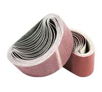 Zelihrdu 15 Piezas Bandas de Lija 75 x 533 mm Juego, Accesorios para Lijadoras de Banda Abrasiva 80/120/150/240/400 Mix Grano para Metal, Madera, Quitar el Polvo, Pintura y Pulir