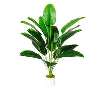 Zelihrdu Grande Plantas Artificiales Decorativas Tropic Árbol Artificial Realista Planta Falsa para Interior y Exterior Hogar Casa Baño Oficina Jardín Boda Decoración (80cm Ave del Paraíso Verde)