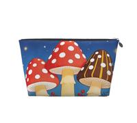 Zelinge Bolsa de maquillaje impermeable con cremallera para cosméticos, Mushroom Under Sky, One Size