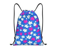 Zelinge Bolsas con cordón para gimnasio, bolsa de cuerda para yoga, baile, viajes, Hoja de arce azul marino, 14 x 16.9 inch, Mochilas Daypack