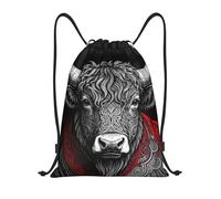 Zelinge Bolsas con cordón para gimnasio, bolsa de natación para playa, Bull Head Dark, 16.5 x 19.6 inch, Mochilas Daypack