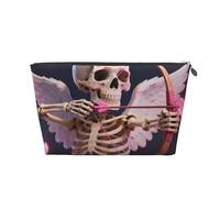Zelinge Bonita bolsa de maquillaje con cremallera, Corazones de esqueleto de San, Talla única