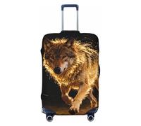 Zelinge Bonita funda lavable para equipaje de viaje, antiarañazos, Wolf And Fire Scene Black, for 29-32 Inch Luggages XL
