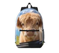 Zelinge Charming Highland Cow Photo - Mochila para portátil de 13 pulgadas, mochila de viaje para portátiles de 13 a 14 pulgadas