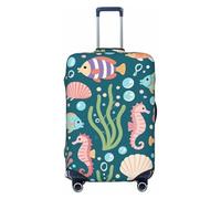 Zelinge Fantasy - Funda elástica para equipaje de viaje, resistente a los arañazos, Sea Creatures Teal Cute, for 22-24 Inch Luggages M