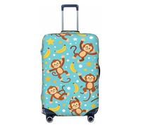 Zelinge Funda elástica para equipaje de viaje, antiarañazos, Cute Stars Monkey Blue, for 22-24 Inch Luggages M