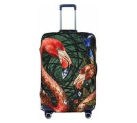 Zelinge Funda elástica para equipaje, funda protectora elástica para maleta, antiarañazos, Flamingo Floral Art Verde, for 18-21 Inch Luggages S