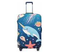 Zelinge Funda elástica para equipaje, funda protectora elástica para maleta, resistente a los arañazos, Lindas vidas marinas azul, for 18-21 Inch Luggages S