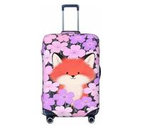 Zelinge Funda elástica para equipaje, funda protectora elástica para maleta, resistente a los arañazos, Fox Among Purple Flowers, for 18-21 Inch Luggages S