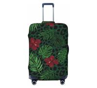 Zelinge Funda elástica para equipaje, protector de maleta de viaje, resistente a los arañazos, Flores rojas de la selva oscura, for 18-21 Inch Luggages S