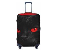 Zelinge Funda elástica para equipaje, protector de maleta de viaje, resistente a los arañazos, Red Eyes Dark Cat, for 18-21 Inch Luggages S
