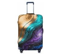 Zelinge Funda protectora elástica lavable para maleta, antiarañazos, Cosmic Swirl Art Gold, for 29-32 Inch Luggages XL