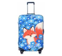 Zelinge Funda protectora lavable para maleta, resistente a los arañazos, Fox Among Blue Flowers, for 22-24 Inch Luggages M