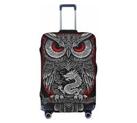 Zelinge Funda protectora para equipaje de viaje, resistente a los arañazos, Arte de dragón de búho adornado rojo, for 25-28 Inch Luggages L