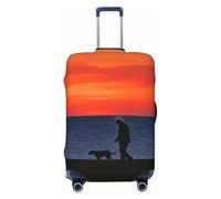 Zelinge Funda protectora para equipaje de viaje, resistente a los arañazos, Silueta de puesta de sol serena, for 22-24 Inch Luggages M