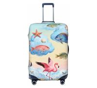 Zelinge Fundas de equipaje de dibujos animados para maleta, funda de maleta de viaje, fundas antiarañazos, Flamingo Cloud Fish, for 18-21 Inch Luggages S