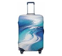 Zelinge Fundas de equipaje para maleta, funda antiarañazos, Wave Art Blue, for 22-24 Inch Luggages M