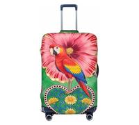 Zelinge Fundas protectoras elásticas para maleta, antiarañazos, Folk Art - Loro floral verde, for 29-32 Inch Luggages XL