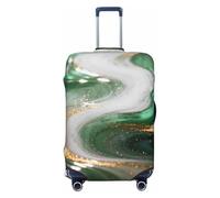 Zelinge Fundas protectoras elásticas para maleta, antiarañazos, Swirl Art dorado y verde, for 25-28 Inch Luggages L