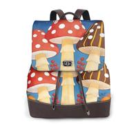 Zelinge Mochila de piel sintética de moda para mujer, Mushroom Under Sky, One Size, Mochilas de viaje