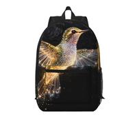 Zelinge Mochila de viaje para hombres y mujeres, mochila de día para el trabajo, trabajo, negocios, mochila, Cosmic Hummingbird Art Black, Talla única, Mochilas de viaje