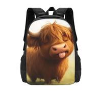 Zelinge Mochila para laptop para hombres y mujeres, bolsa de viaje para laptop, Highland Cow Sacando la Lengua, One Size, Mochila de viaje casual