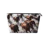 Zelinge Neceser pequeño organizador de cosméticos para viajes, neceser de viaje, Foto de manada de caballos salvajes, Talla única