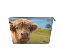 Zelinge Neceser portátil de viaje con cremallera para bolso, Funny Highland Cow Photo-1, Talla única