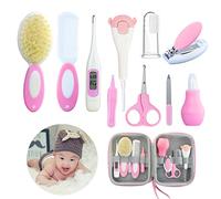 ZELINYE Kits de cuidado del bebé, kit de aseo para bebés, 10 en 1 imprescindibles para recién nacidos, cortaúñas para bebé, cepillo para bebé, peine para bebés, herramienta de limpieza de nariz, lima