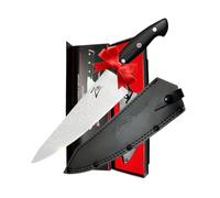 Zelite Infinity Cuchillos Cocina Chef 20cm - Serie ExecutivePlus - Cuchillos Cocina Profesional Acero Japonés Damasco VG10 45 Capas - Cuchillos Japoneses Hoja Profunda 60 mm, Funda de Cuero