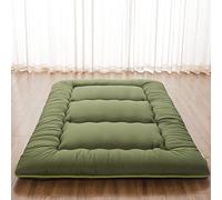 Zelladorra Colchón japonés de Suelo, colchón futón con Bolsa de Almacenamiento portátil y Funda Lavable, colchón Tatami Grueso Enrollable Adecuado para Camping, habitación de Invitados, Verde,
