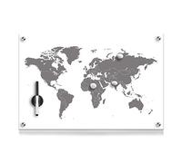 Zeller 11651 - Pizarra de Madera, Cristal, Madera, Mundo, 60 x 40 cm