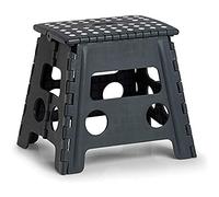 Zeller 13035 - Taburete Plegable (Plegable, plástico, Certificado TÜV, soporta hasta 150 kg, 37 x 30 x 32 cm, plástico), Color Gris