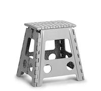 Zeller 13036 - Taburete Plegable (plástico, soporta hasta 150 kg, 38,5 x 31,5 x 39 cm, tamaño Grande), Color Gris