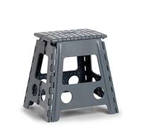 Zeller 13037 Premium - Taburete Plegable (plástico, soporta hasta 150 kg, 38,5 x 31,5 x 39 cm, tamaño Grande), Color Gris
