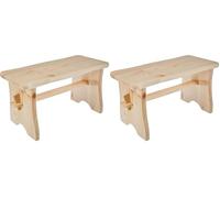 Zeller 13130 Reposapiés, Madera, Marrón, 39x19x21 cm (Paquete de 2)