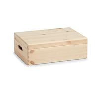 Zeller 13151 Caja Multiusos con Tapa, Madera, Marrón, 40x30x14 cm