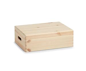 Zeller 13151 Caja Multiusos con Tapa, Madera, Marrón, 40x30x14 cm