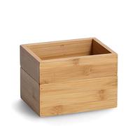 Zeller 13318 - Juego de cajas de almacenaje (2 piezas, bambú, aprox. 14,5 x 11 x 10 cm, apilables, para el hogar, oficina y baño