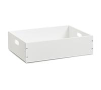 Zeller 13351 caja apilable, MDF, color blanco, 40 x 30 x 11 cm