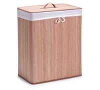 Zeller 13413 - Bambú Cesta para la Ropa Sucia con Dos Compartimentos internos, 52 x 32 x 63 cm, de Color: Beige