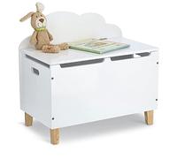 Zeller 13509 Nube - Baúl infantil con tapa (tablero DM y pino, 60 x 34,5 x 56 cm), color blanco